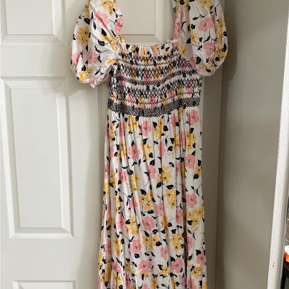 Kate Spade White Smocked Dress